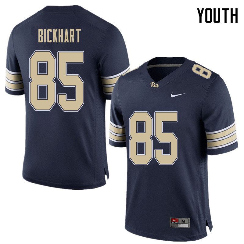 Youth #85 Garrett Bickhart Pittsburgh Panthers College Football Jerseys Sale-Home Blue